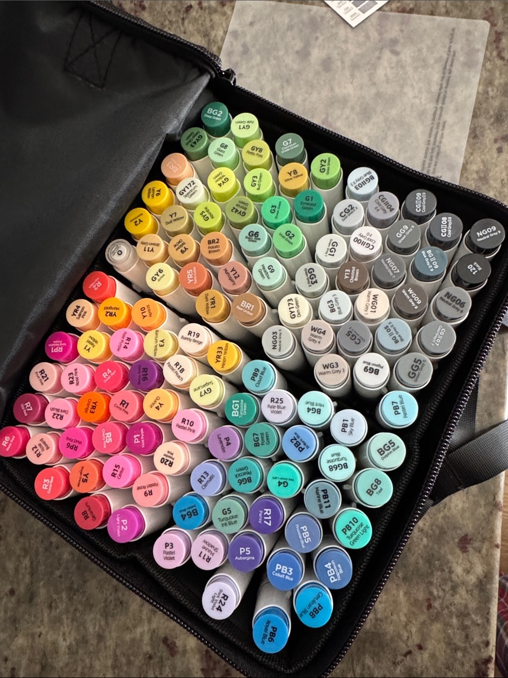 120ct Ohuhu Honolulu-02 Alcohol Marker Set, Brush and Chisel Tips